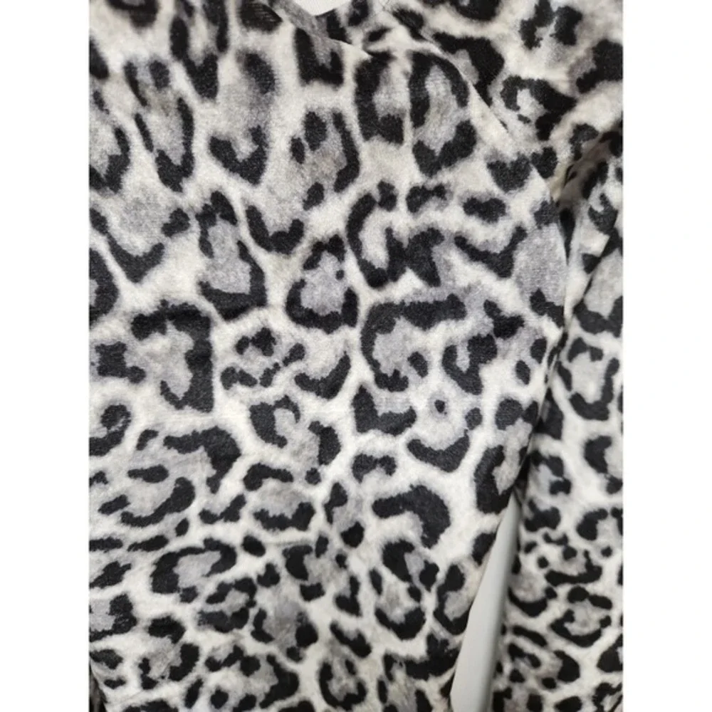 Michael Kors Gray/Black Animal Print Silver Chain Strap  Blouse Animal Print Top